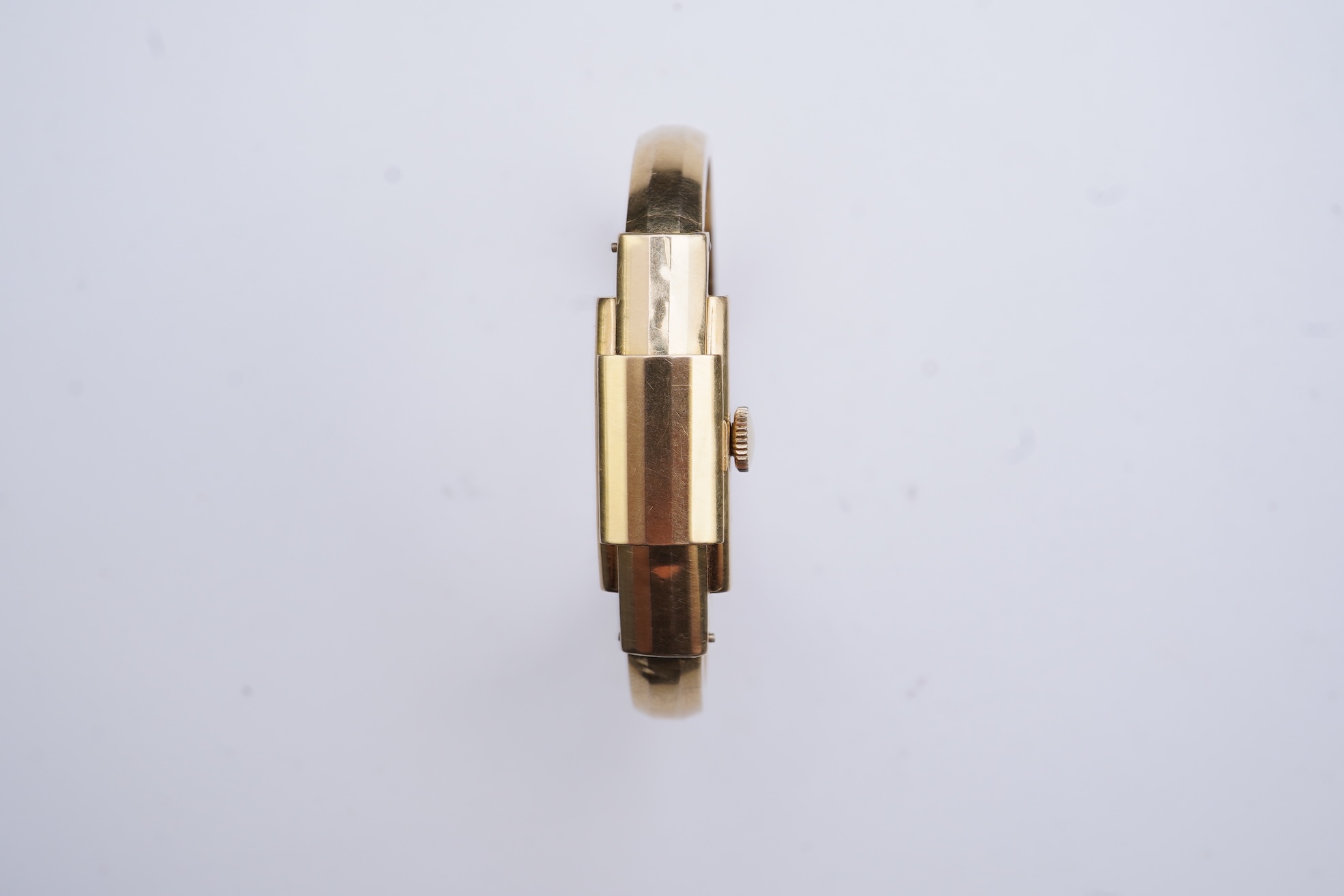 Dulux, a lady's gold Art Moderne cocktail watch, 1930s